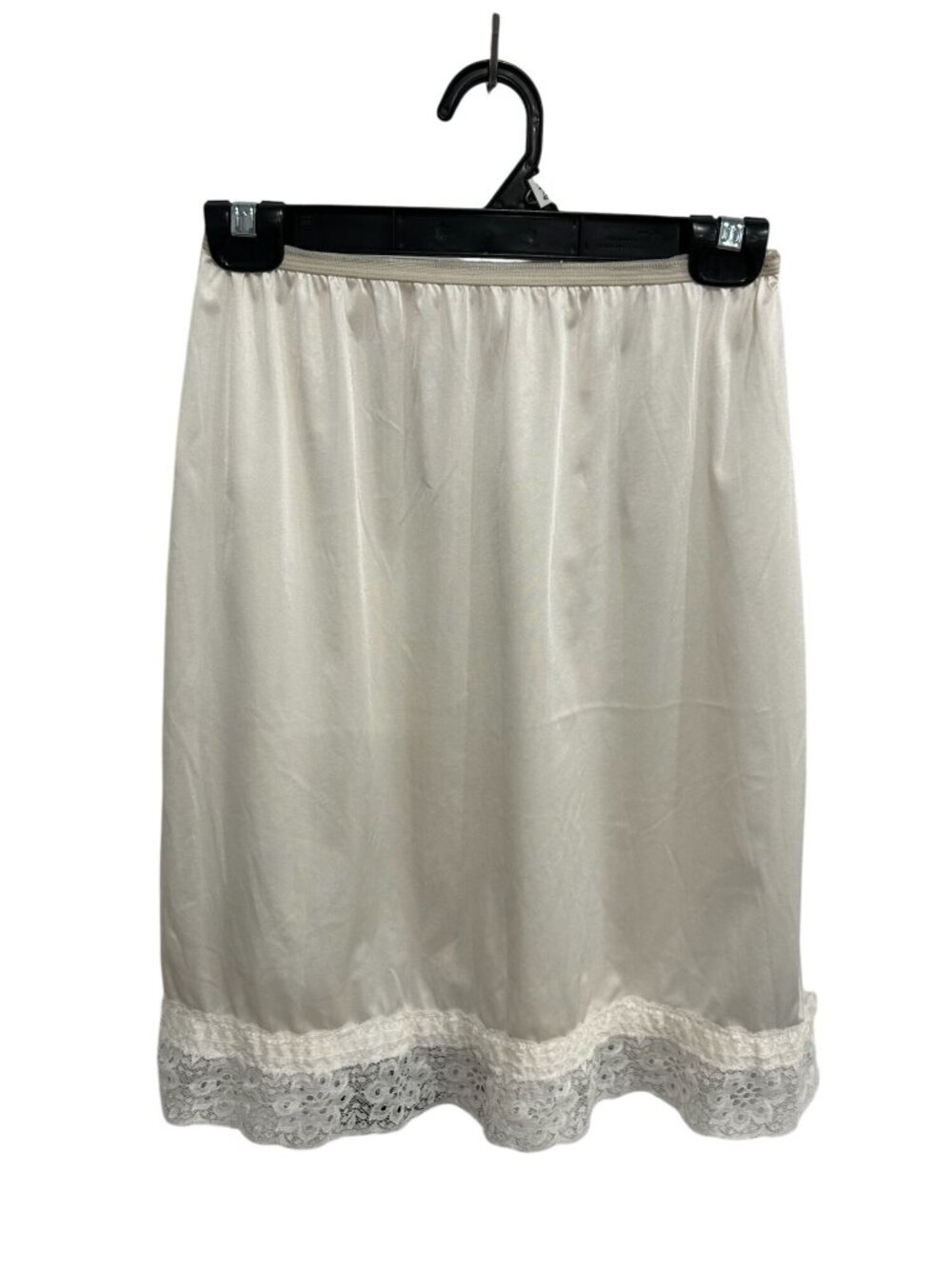 Vassarette Medium Ivory Half Slip Lace Hem Nylon Tricot Ethereal Romanticcore